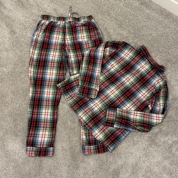 Hill House Quentin Pajama Set in White Tartan size medium EUC - Picture 6 of 12